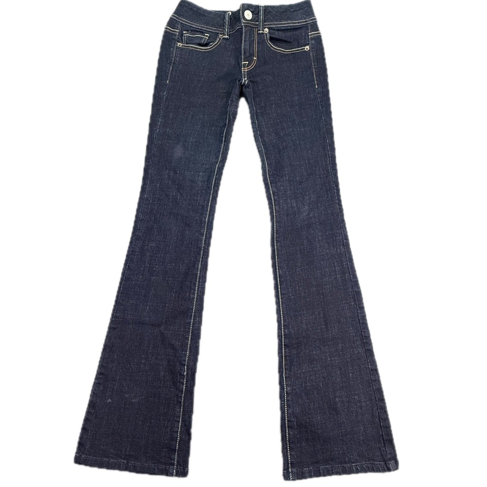 American Eagle Original Boot Jeans Womens 0 Dark Wash Low Rise Bootcut Denim